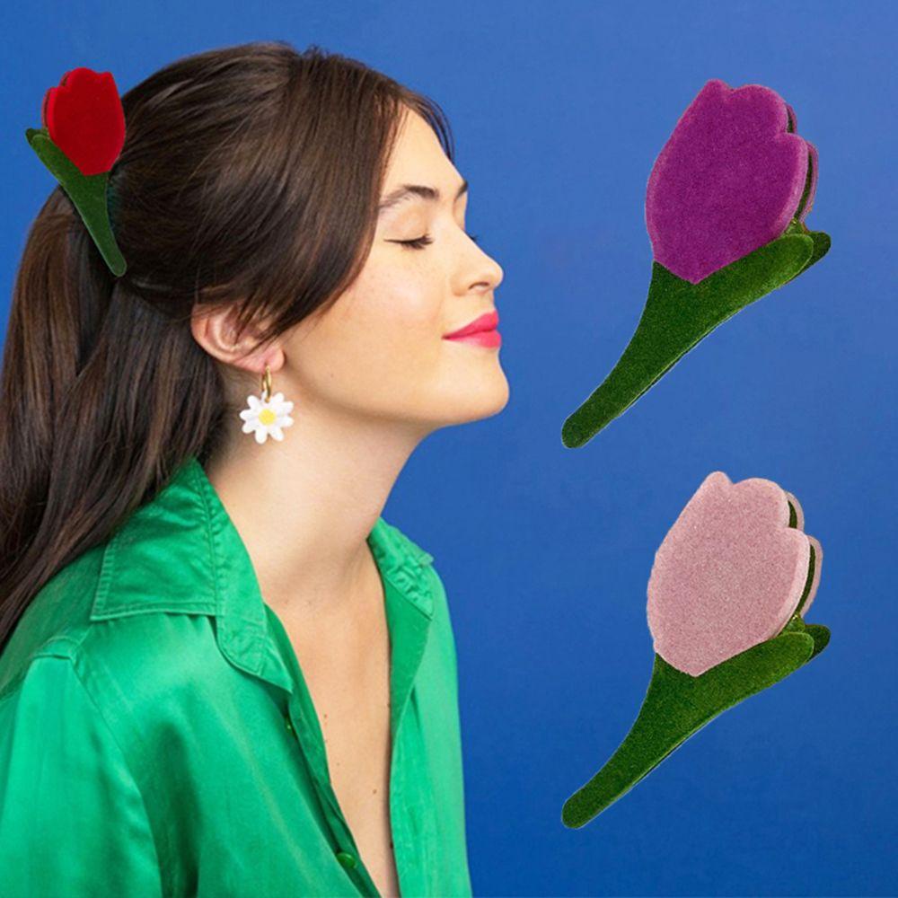 Kẹp Tóc Càng Cua Hình Hoa Tulip Chất Liệu Cao Cấp Thời Trang Thu Đông Cho Nữ