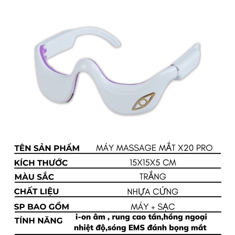 Máy massage mắt GIVE X20-X20 PRO ION ÂM -đẩy tinh chất XOÁ QUẦNG THÂM  BỌNG MẮT-máy massage mặt-mặt nạ mắt-dưỡng da mắt