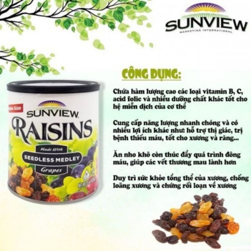 Nho khô Raisins 425g Mỹ.