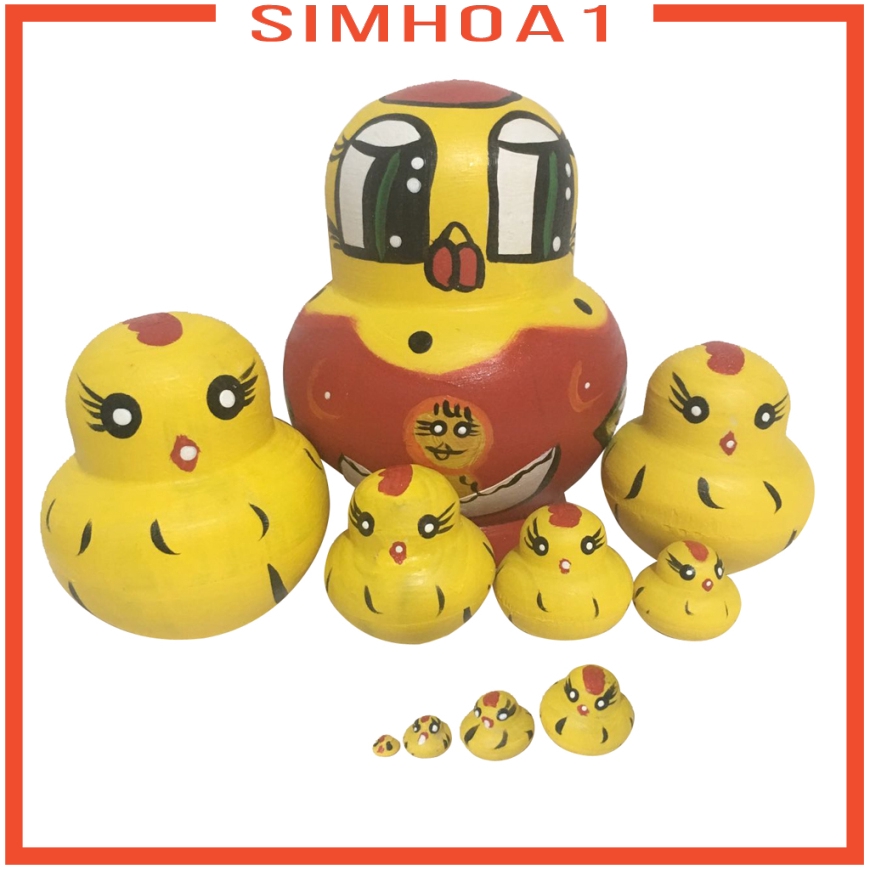 Bộ 10 Búp Bê Nga Matryoshka Matryoshka Nesting In Hình Gà Con Dễ Thương Làm Quà Tặng Giáng Sinh