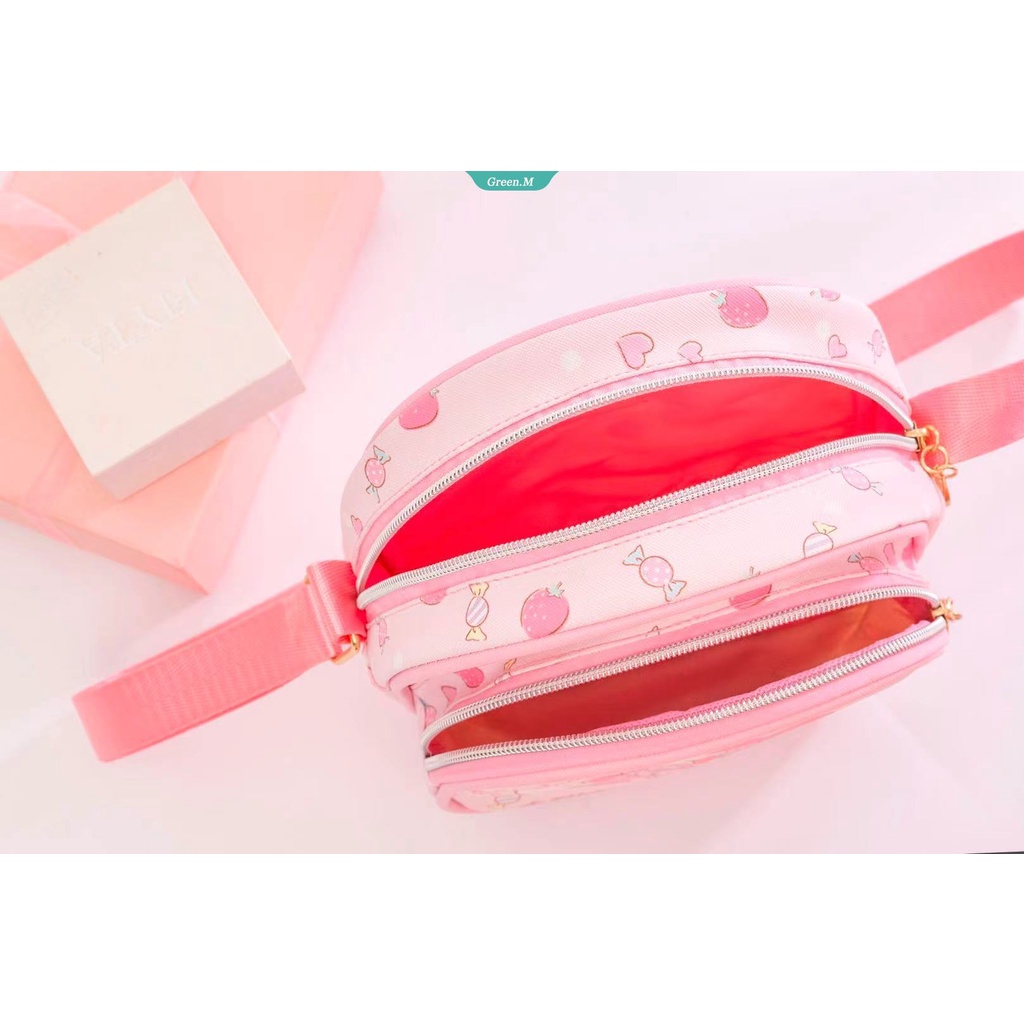 SANRIO Túi Đeo Vai Đựng Tiền Xu Họa Tiết Hoạt Hình Dễ Thương Cho Bé Gái