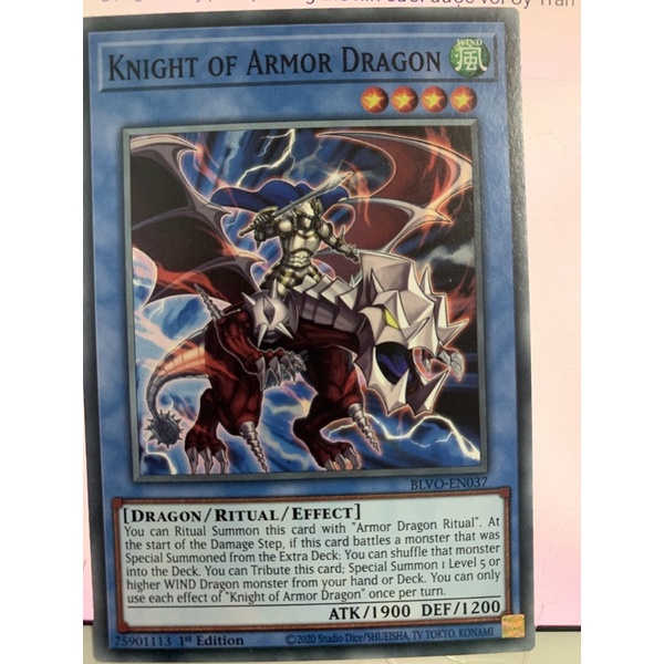 bài yugioh: knight of armor dragon