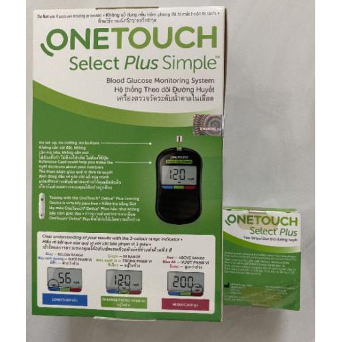 Máy đo đường huyết ONETOUCH SELECT PLUS SIMPLE,NK chính ngạch,Tem và nhãn phụ TV đầy đủ