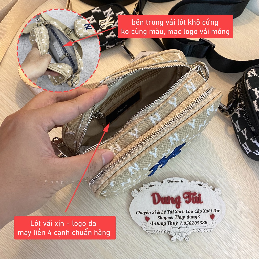Túi đeo chéo NY size 18 kèm túi mini chất canvas dày  đủ màu