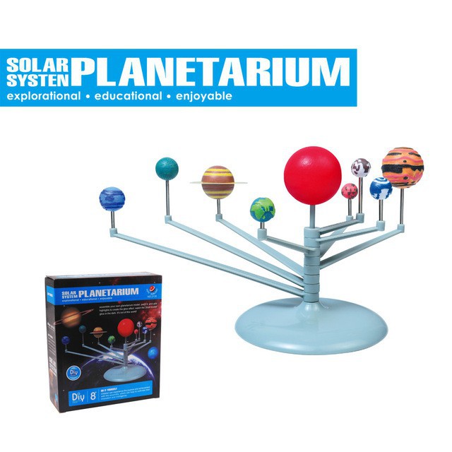 [GIÁO_CỤ_MONTESSORI] Bộ Lắp ghép, tô màu Mô hình Hệ mặt trời- Solar System Planetarium