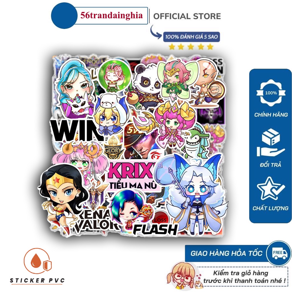 Sticker Liên Quân Mobile | Sticker Dán Xe Máy, mũ bảo hiểm, trang trí laptop vali- Tem Chống Thấm Nước, Chống Bay Màu