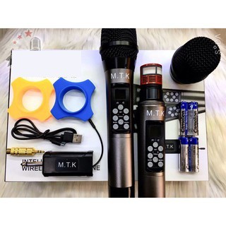 [loại 1] Micro không dây MTK chuyên karaoke gia đình, micro oto, thu âm livestream, tùy chỉnh Bass,Treble trên thân mic