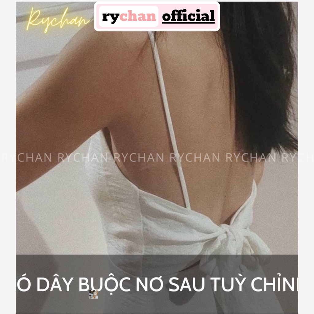 Đầm Maxi 2 Dây Hở Lưng Đi Biển Đắp Chéo Ngực Nơ Lưng - DM0133