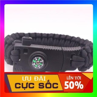 Vòng Tay Sinh Tồn Đa Chức Năng- La Bàn- Lưỡi Dao - Còi Kêu Cứu - Đánh lửa - Hàng Có Sẵn