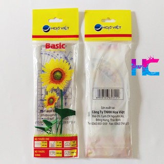 Bộ thước + Eke + Đo độ Hoa Việt