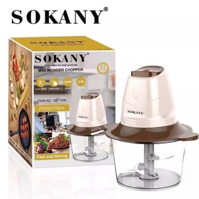 MÁY XAY ĐA NĂNG SOKANY ( cối thuỷ tinh- 2L, xay đá ,xay thịt)