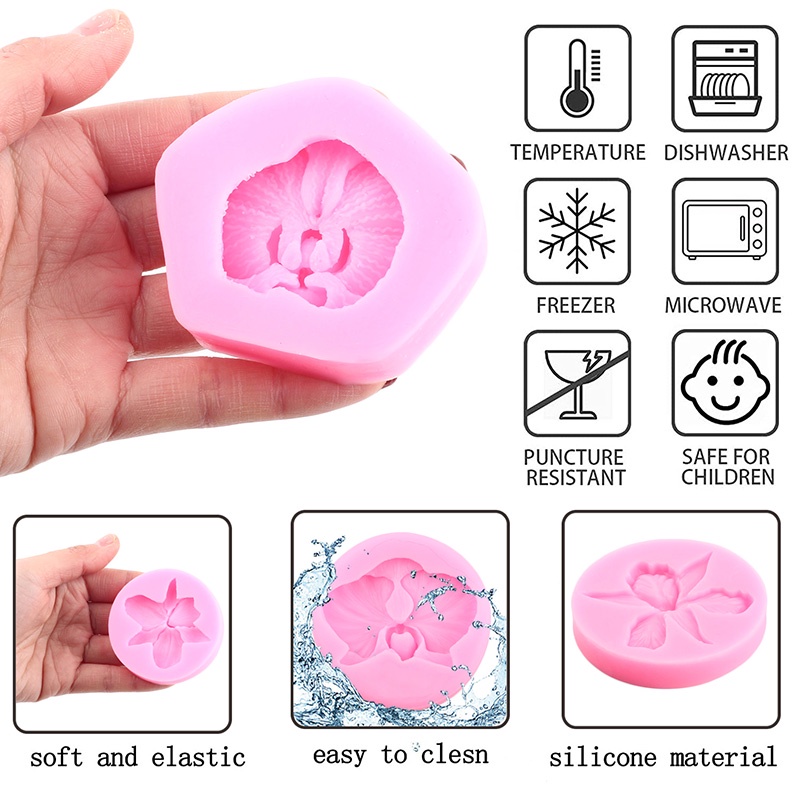 Khuôn Silicone Làm Bánh Tạo Hình Hoa Lan 3D Chuyên Dụng