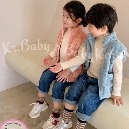 Áo khoác gile lông mềm mịn ấm áp made in Korea cho bé thời trang trẻ em BABYKOREA