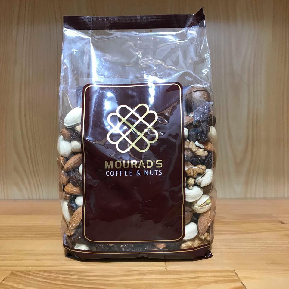 Hạt mix nuts các loại hạt Mourad's óc chó, hạnh nhân, hạt dẻ cười, mắc ca túi 500g littlesharks