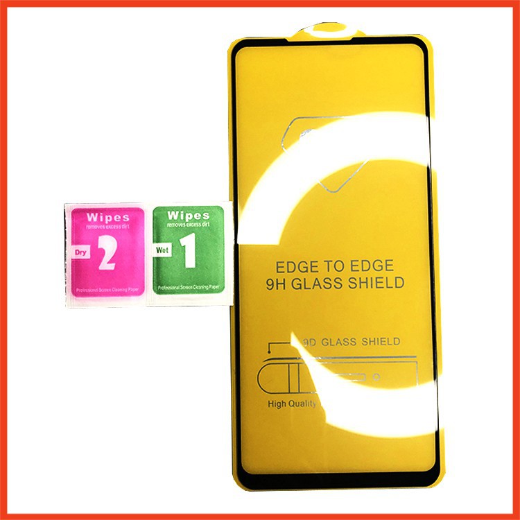 Kính cường lực Samsung A21 full màn hình, Ảnh thực shop tự chụp, tặng kèm bộ giấy lau kính taiyoshop2