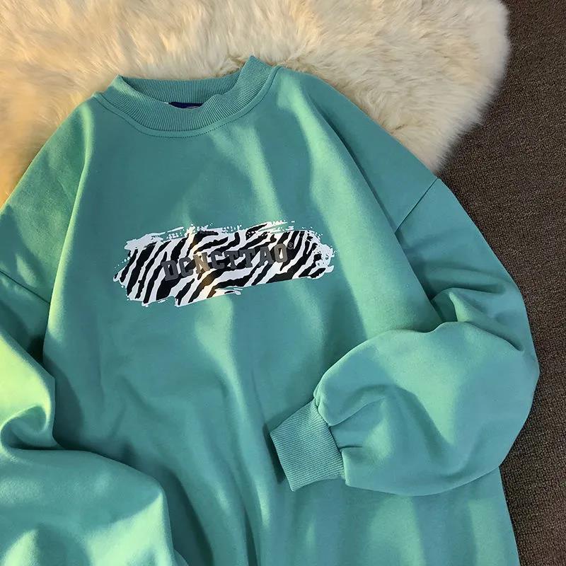 Áo sweater dáng rộng cổ tròn thời trang Harajuku cho nữ | BigBuy360 - bigbuy360.vn