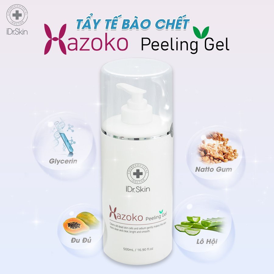 Hazoko Peeling Gel Tẩy Da Chết Mặt Dạng Gel - Chai  500ml - Phù Hợp Da Khô, Thâm Sạm - iDr.Skin Official