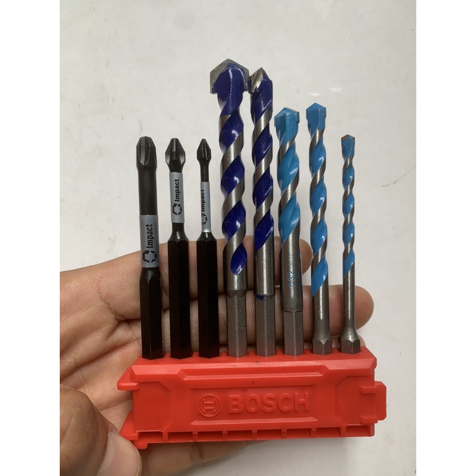Bộ mũi khoan bê tông , tường , gạch men , mũi vít PH1 PH2 PH3 thương hiệu Bosch - King Blue thông dụng