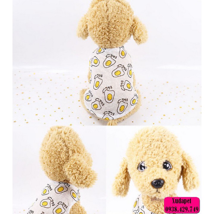 Áo 3 Lỗ Vải Thoáng Mát Nhiều Họa Tiết Đáng Yêu Cho Chó Mèo (Ngẫu Nhiên) vải cotton cao cấp, thú cưng mát mẻ - SP005195