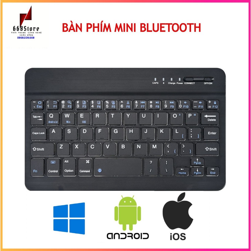 Bàn phím mini, bàn phím không dây kết nối bluetooth với điện thoại tivi và máy tính bảng