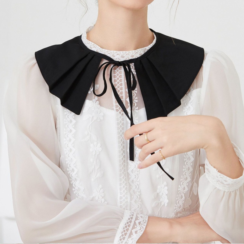 Cổ Áo Rời Phối Dây Kiểu Hán Phục Thời Trang Cho Nữ