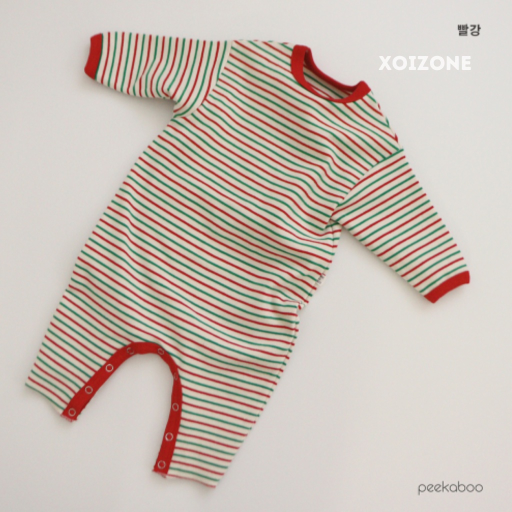 Bộ suit liền Noel Peekaboo Chris made in Korea cho bé từ 6 tháng - 18 tháng và phụ kiện mũ Noel bán rời