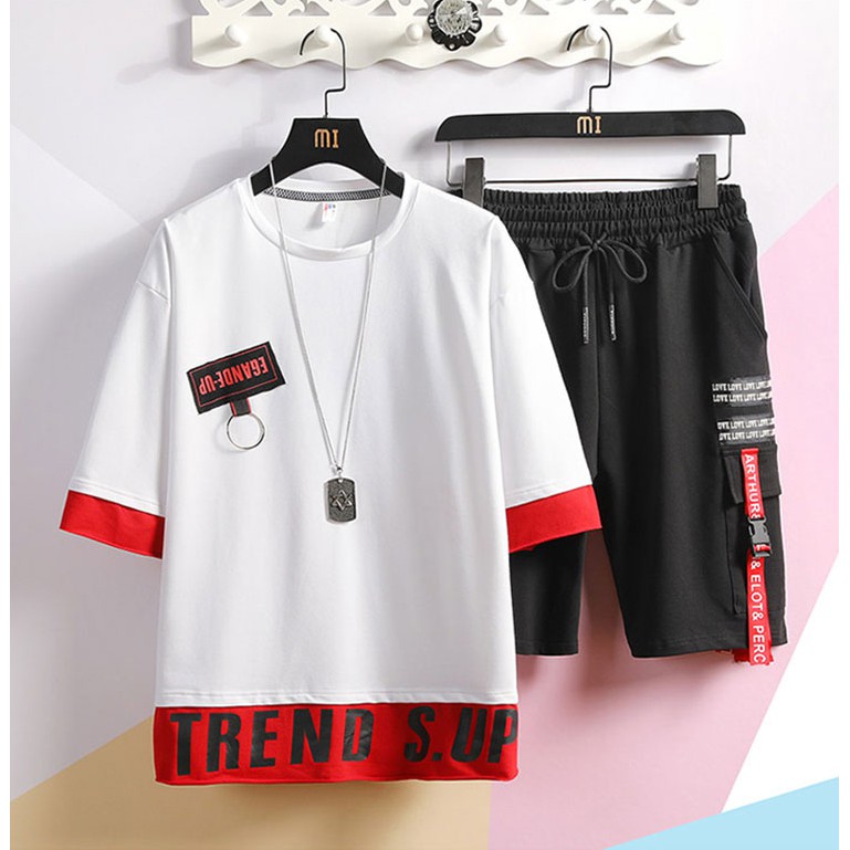 Bộ Quần Áo Thun Nam EGAND E - UP Quần Phối Dây Chữ Cá Tính Thời Trang SET NAM 9000038CC | BigBuy360 - bigbuy360.vn