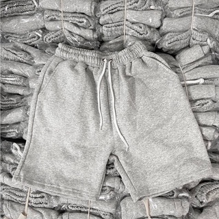 Quần short trơn xám chất liệu nỉ da cá