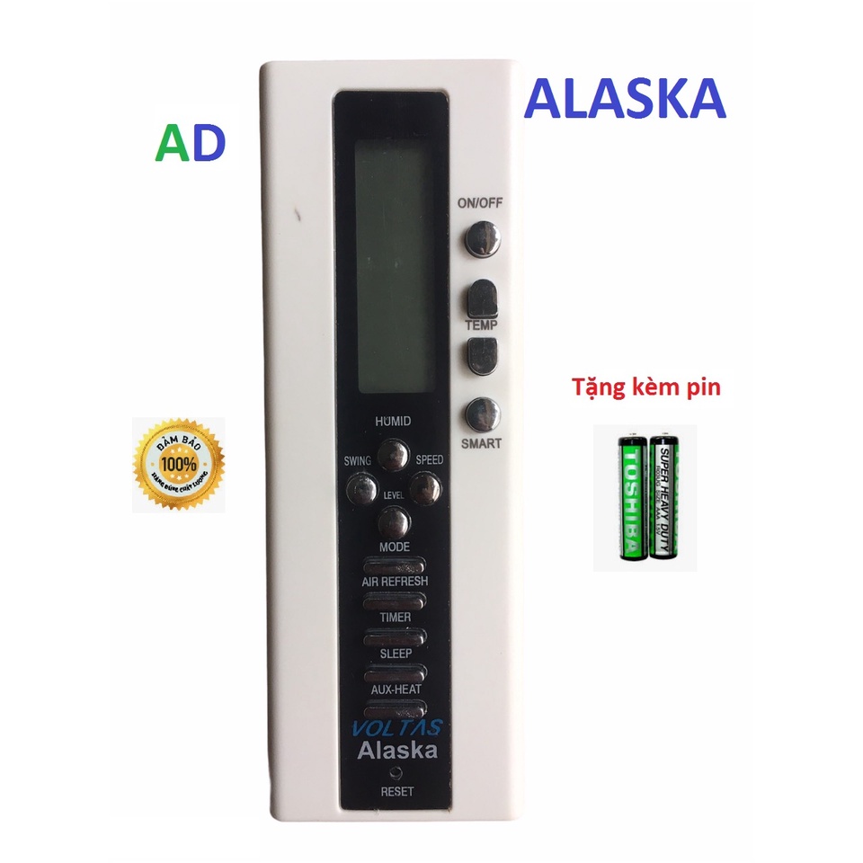 Điều khiển điều hòa ALASKA  mặt đen viền trắng loại tốt -  tặng kèm pin - Remote điều hòa ALASKA Hàng tốt