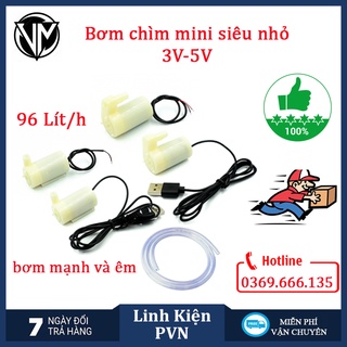 Máy bơm nước mini DC 3v-5v bơm chìm bơm đứng ,nằm, hai đầu,ống dây,usb..