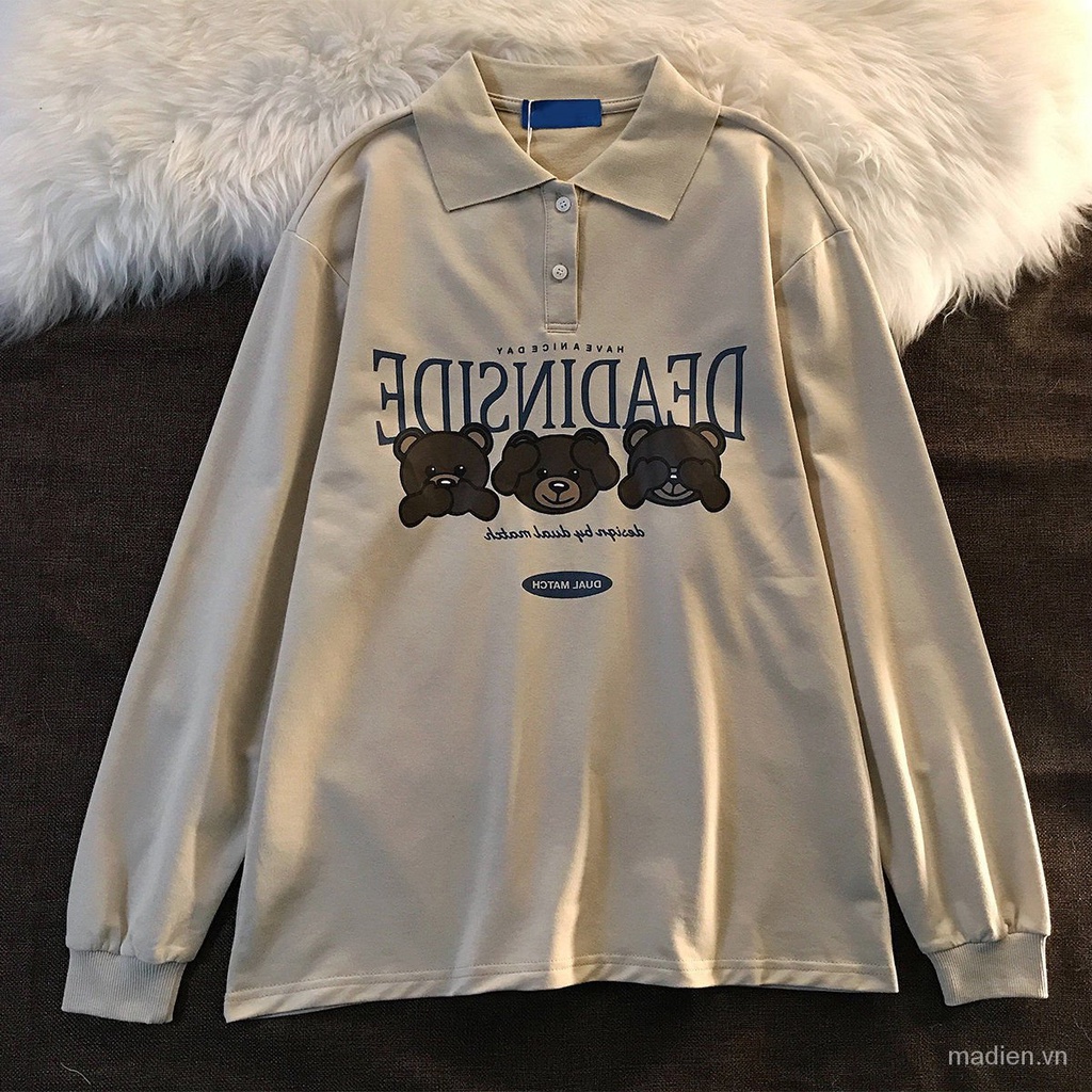 Áo Sweater Dáng Rộng Cổ Polo Có Size Lớn 200 Thời Trang Xuân Thu Dành Cho Nữ | BigBuy360 - bigbuy360.vn