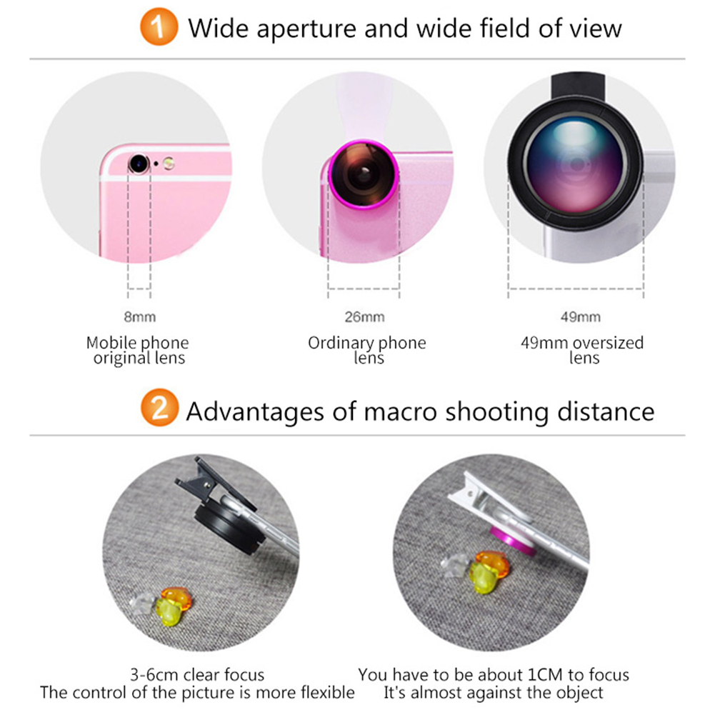Bộ Lens Kẹp Điện Thoại 0.45x 49mm | BigBuy360 - bigbuy360.vn