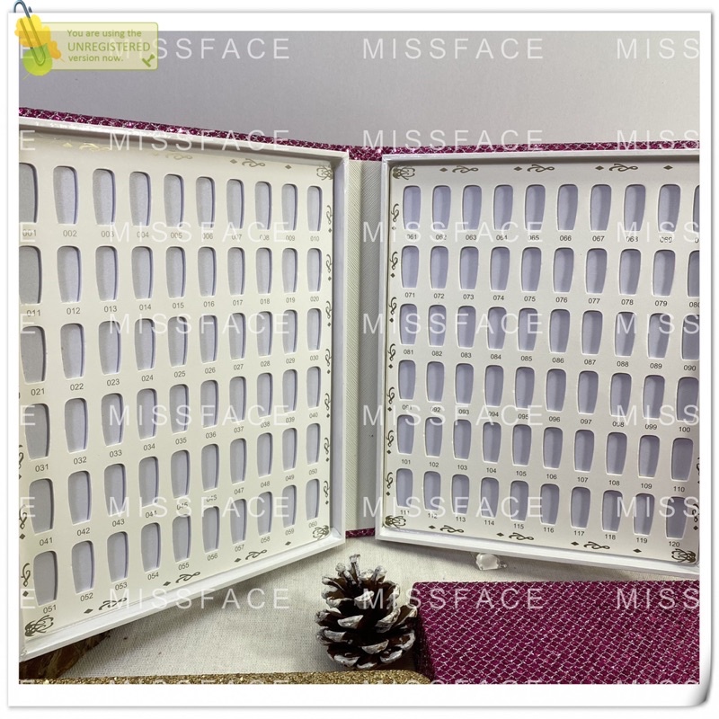 sổ trưng mẫu móng bìa kim tuyến lấp lánh _120 ô