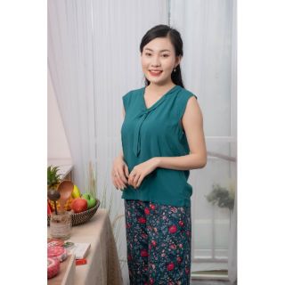 Bộ lanh (tole) quần lửng nữ bộ trung niên dành cho mẹ