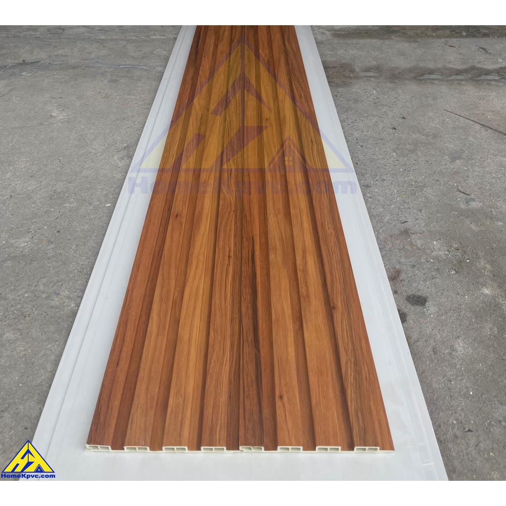 Gỗ nhựa trong nhà/Lam sóng ốp tường trang trí vân gỗ/Lam gỗ 4 sóng thấp giá rẻ