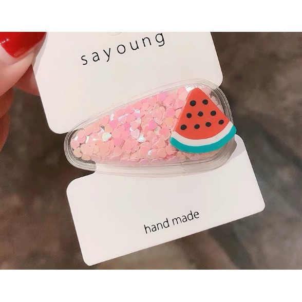 BẤM TÓC MÁI HÌNH TRÁI CÂY CÓ KIM TUYẾN PK110