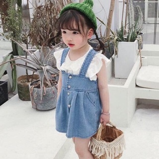 Sét áo bi quần bò giả váy