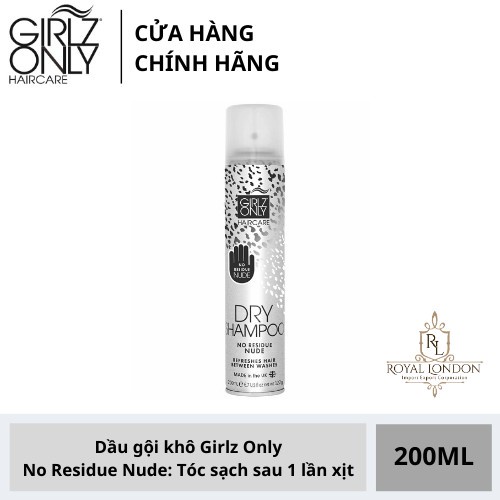 Dầu Gội Khô Girlz Only No Residue Nude - Công Thức Dịu Nhẹ 200ml