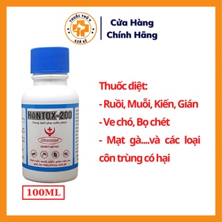 Hantox 200 Loại 100ml Dùng Diệt Ruồi, Muỗi, Kiến, Gián, Ve, Bọ Chét, Mòng, Mạc Gà Hiệu Quả - Thú Y Giá Sỉ