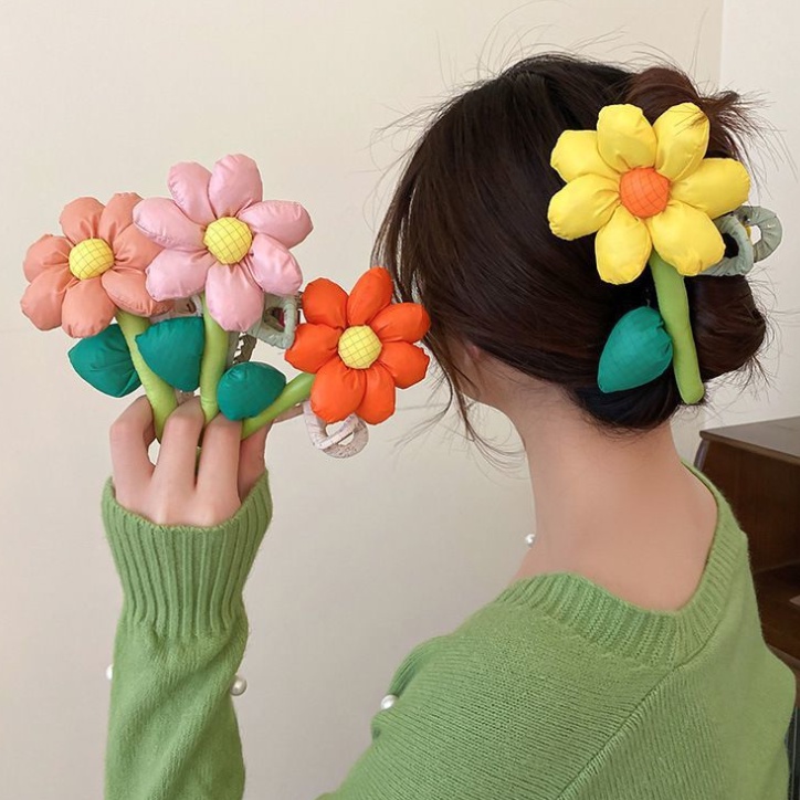Kẹp Tóc Hình Cá Mập Đính Hoa Màu Sắc Tươi Sáng Ngọt Ngào Cho Nữ