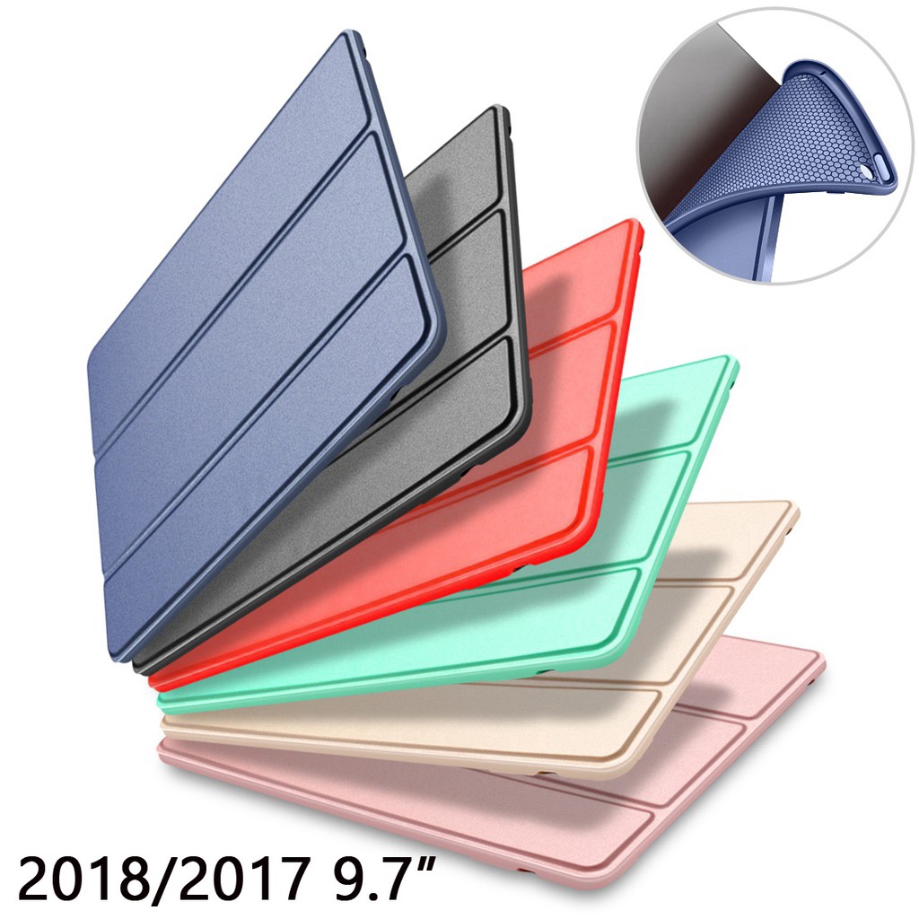 Bao nắp gập trơn màu cho máy tính bảng iPad 2018 Case 9.7 inch Mini 1/2/3/4/5