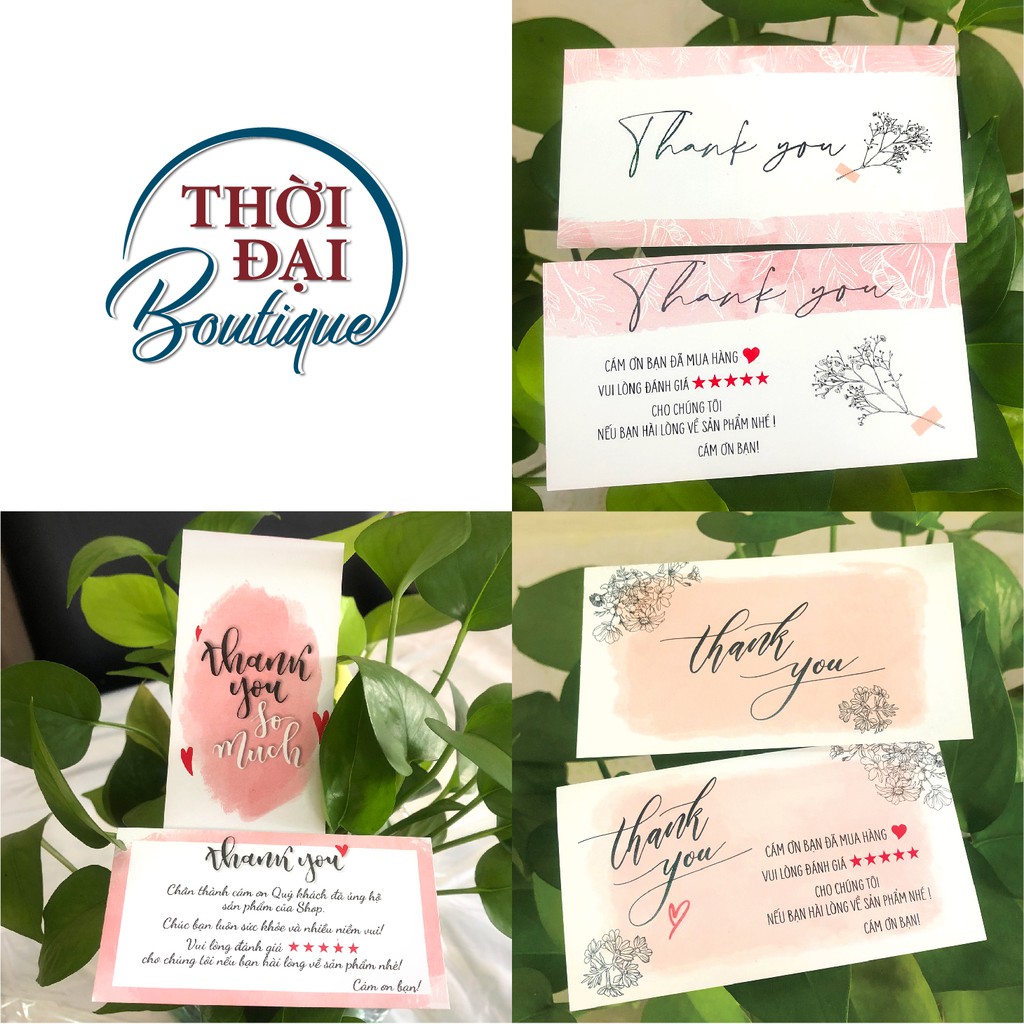 Phiếu cảm ơn khách hàng / Phiếu review đánh giá 5 sao (Loại mỏng) 200 cái