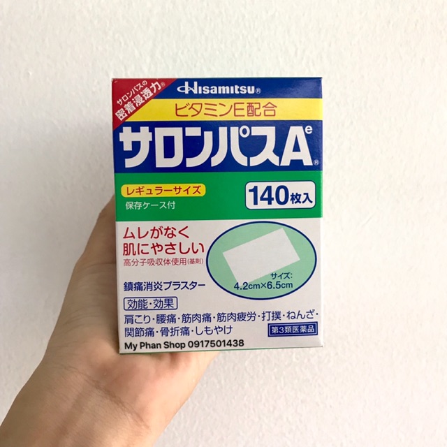 Cao dán Salonpas Hisamitsu Japan (Hộp 140 miếng)