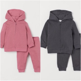 Set nỉ HM authentic UK có mũ dài tay cho bé vợt sale