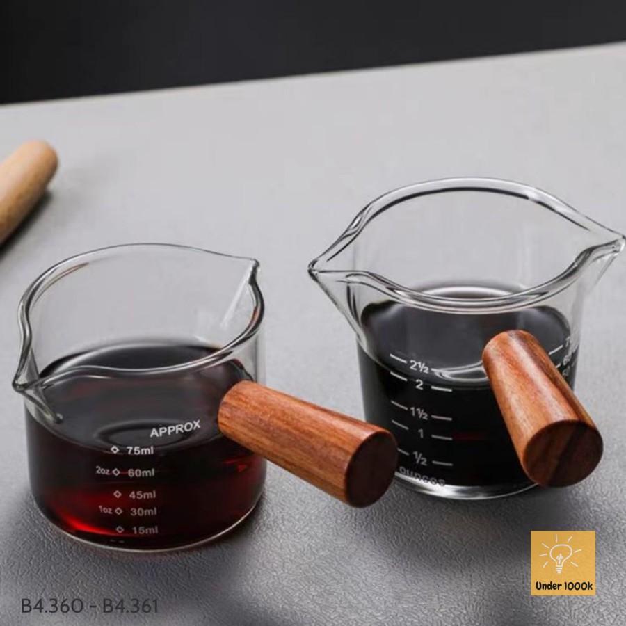 Cốc pha chế - có chia vạch - cốc thủy tinh Espresso - nhiều size từ 30ml đến 75ml