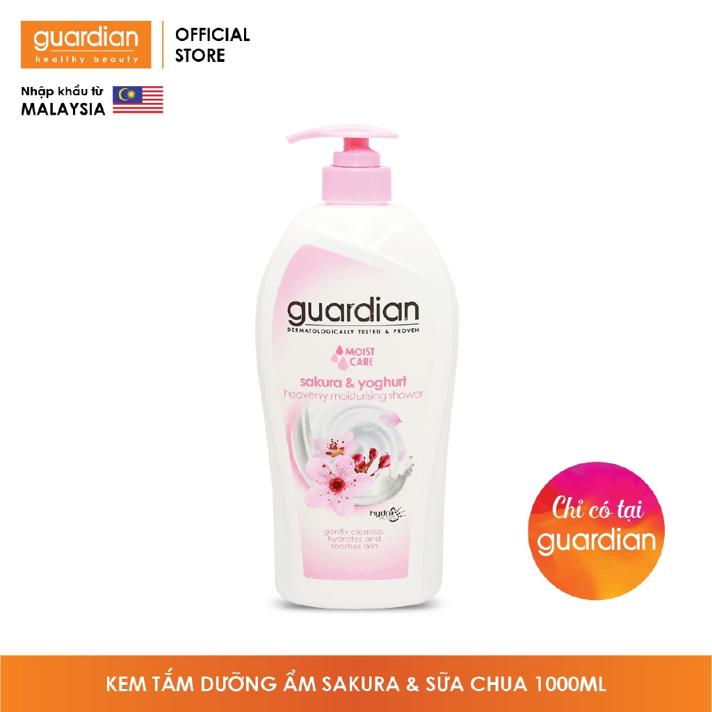 Kem tắm Guardian dưỡng ẩm chiết xuất từ Hoa Anh Đào và Sữa chua 1000ml | BigBuy360 - bigbuy360.vn