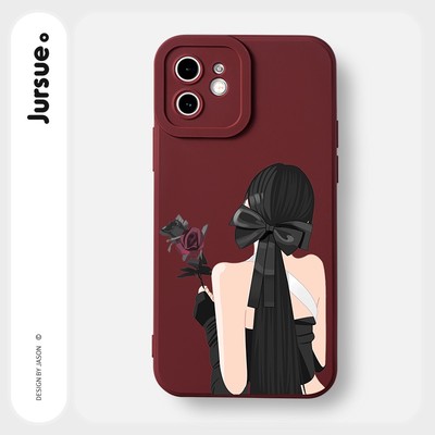 Ốp điện thoại JURSUE Y2172 in hình cô gái thích hợp cho iPhone 17 16 15 14 13 12 11 Pro Max SE 2020 X XR XS ip 8 7 Plus