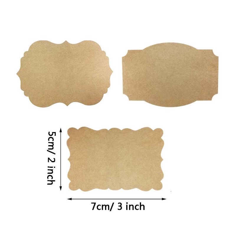 Cuộn 100 nhãn dán bằng giấy kraft dùng trang trí lọ quà giáng sinh
