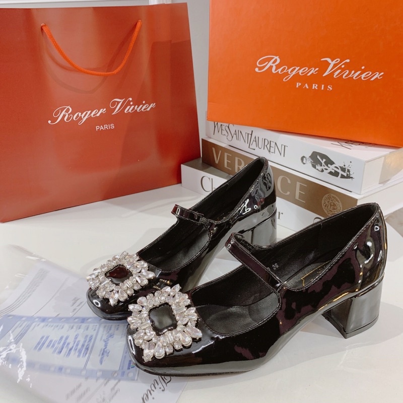 giày búp bê đá đế vuông 5cm