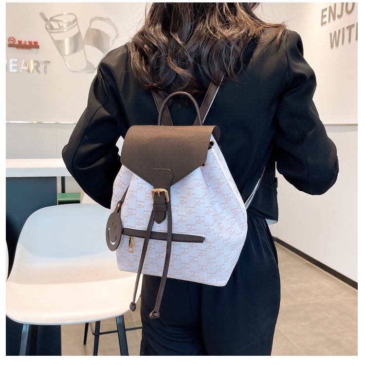 Balo Da JASMIN NOIR PU Dây Rút In Chữ Thời Trang Cho Nữ